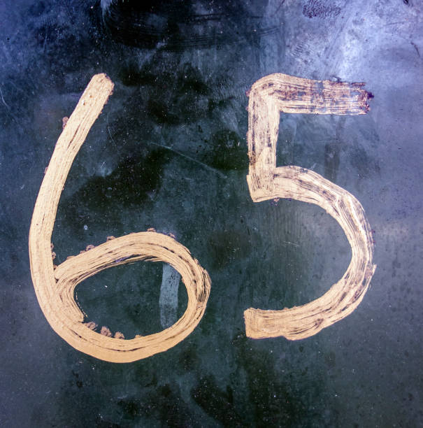 istock Written Wording in Distressed State Typography Found Number Sixty five 65 956861532