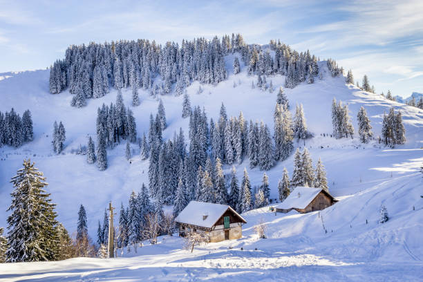 istock Houses in Mountain With Snow in Winter 956866652