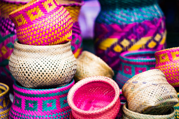 Baskets Colorful baskets craft product stock pictures, royalty-free photos & images