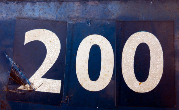 istock Written Wording in Distressed State Typography Found Number 200 Two Hundred 956885786