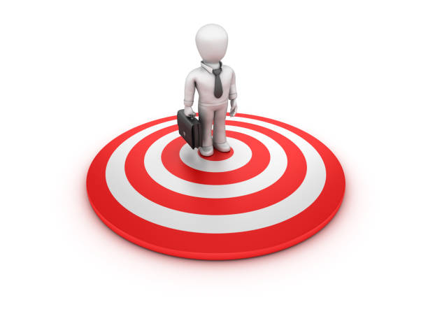 istock Target with Darts with Business Character - 3D Rendering 956885962