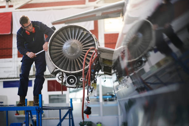 istock Aircraft mechanic in the hangar 956888326