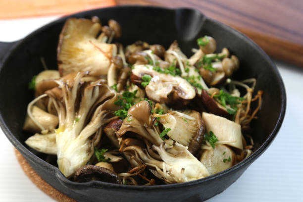 It is the helping of various kinds of dishes of various mushrooms.