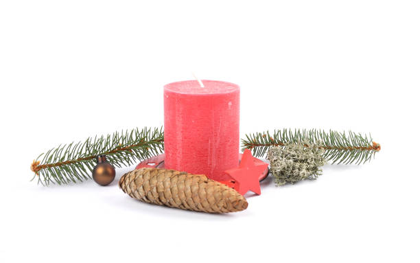 istock Natural christmas decoration on white 956901752
