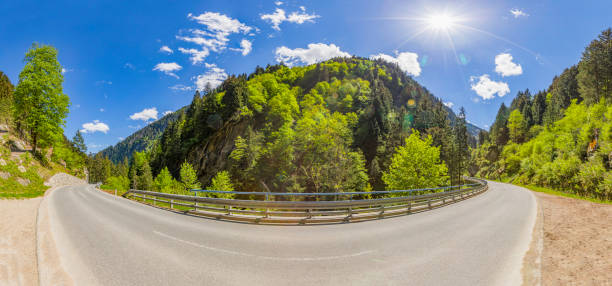 on Highway A2 in Switzerland near Airolo and Sankt Gotthard
