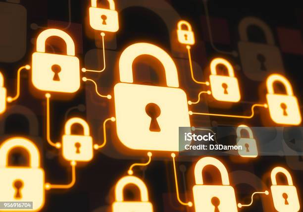 Secure System Stock Photo - Download Image Now - Security, Network Security, Security System