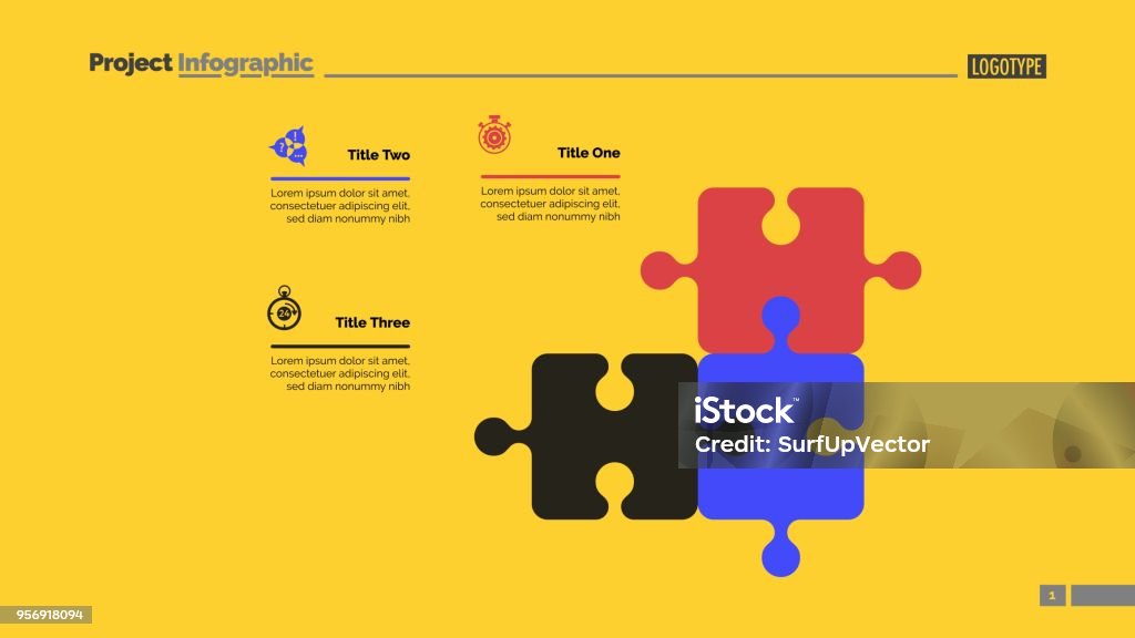 Puzzle Diagram With Three Elements Template Stock Illustration ...
