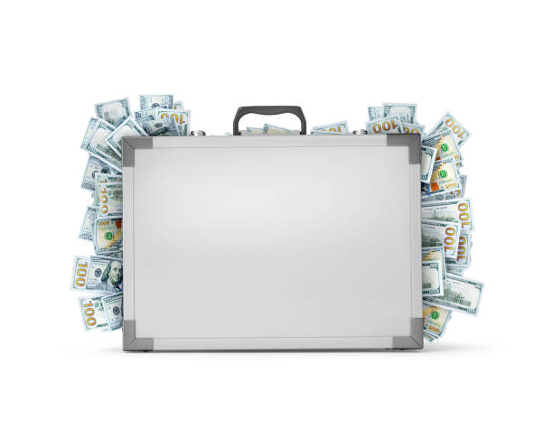 istock A suitcase from which stick out money.3d illustration 956924326