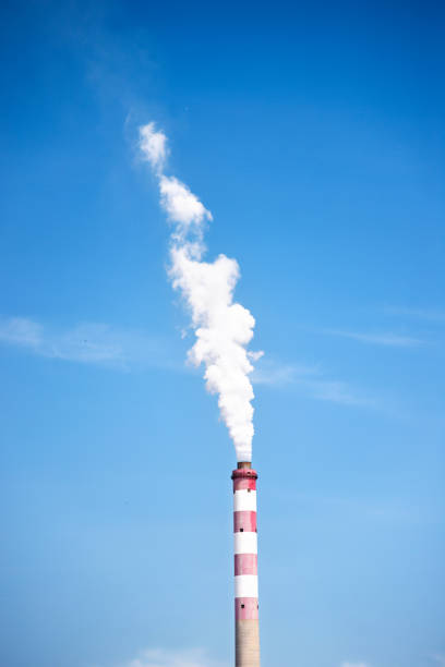 istock Closeup of white smoke polluted sky 956926060