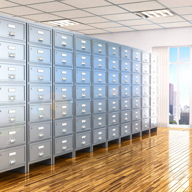 istock room with archives. 3d illustration 956926066