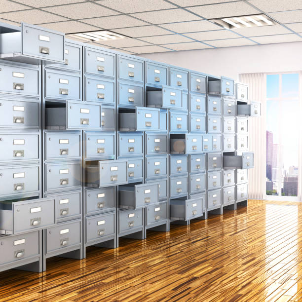 room with archives. 3d illustration
