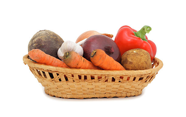 istock Vegetables in the basket, isolated 95692922