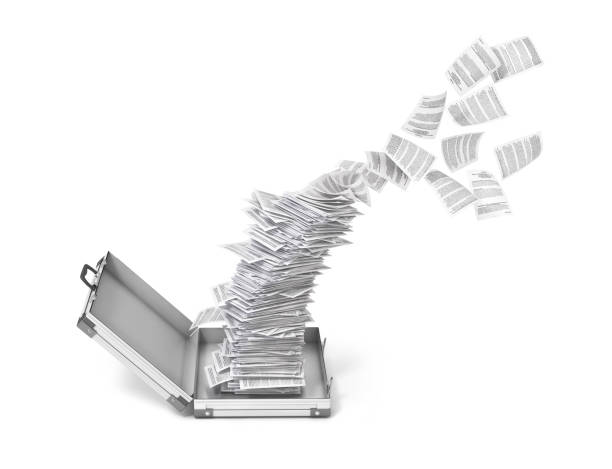 istock a stack of flying leaves and an open suitcase isolated on a white background,3d 956931334