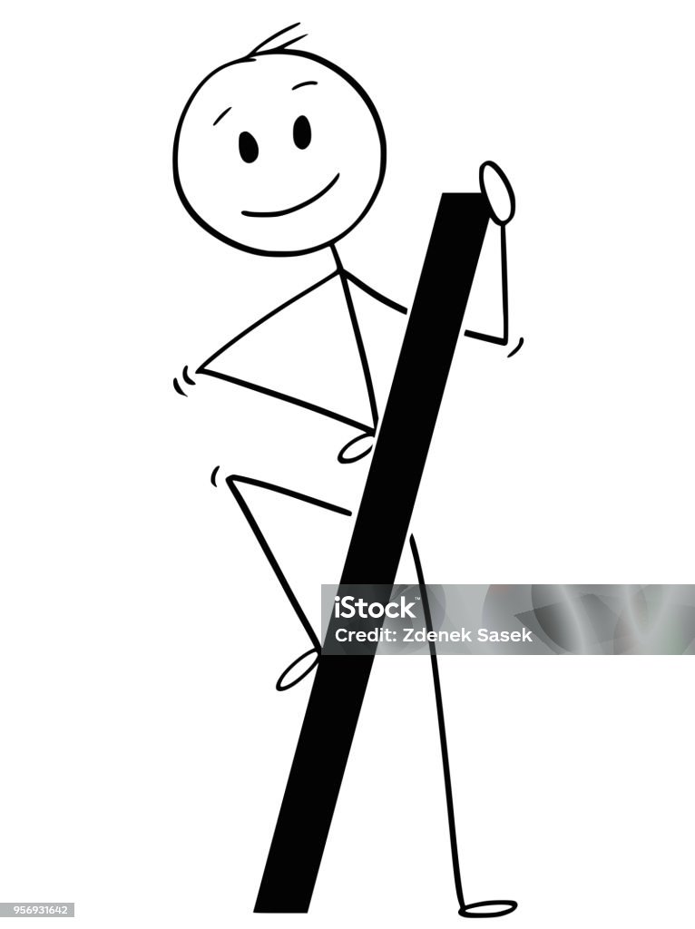 Cartoon Of Man Or Businessman Holding Big Forward Slash Or Division Symbol  Or Sign Stock Illustration - Download Image Now - iStock