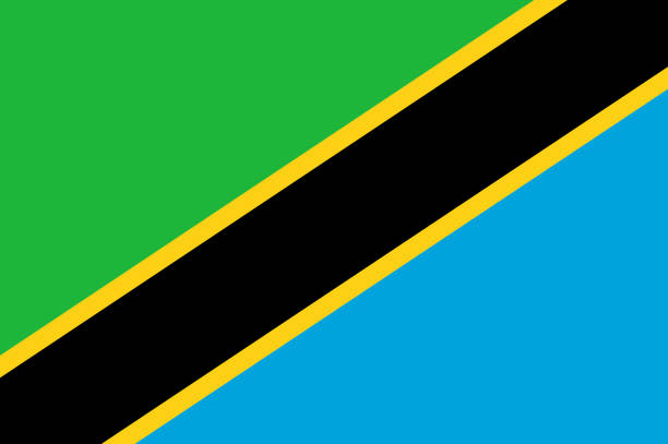 Colored flag of Tanzania Colored flag of Tanzania tanzania stock illustrations