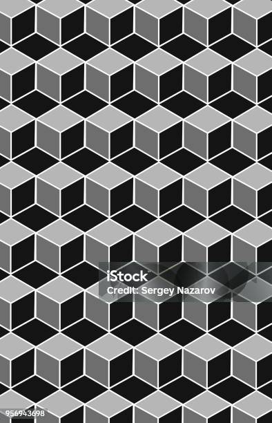 Gemoetric Cube Math Pattern Pattern With Geometric Cube Pattern Stock Illustration - Download Image ...