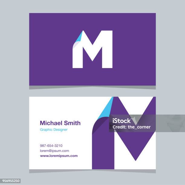 Logo Alphabet Letter M With Business Card Template Stock Illustration - Download Image Now
