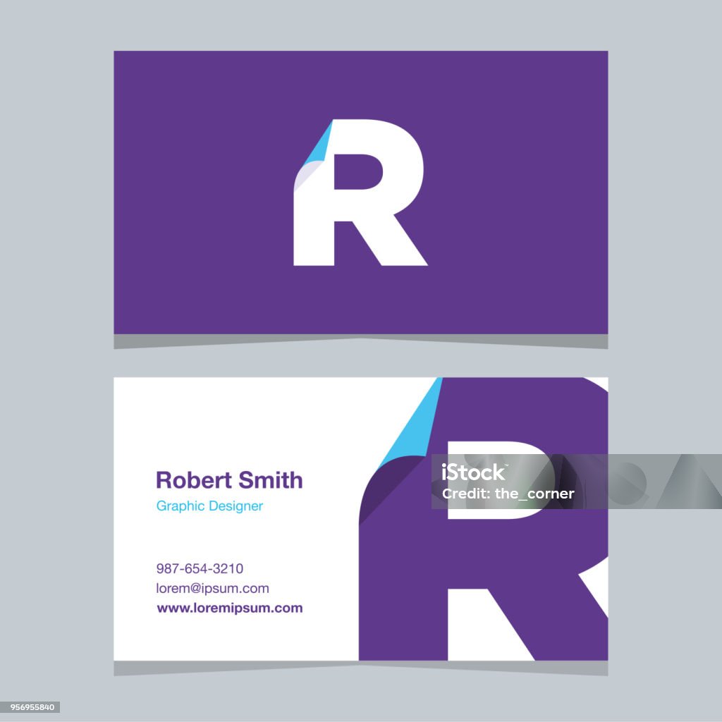 Logo alphabet letter "R", with business card template. Logo alphabet letter "R", with business card template. Vector graphic design elements for company logo. Letter R stock vector