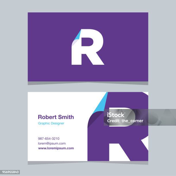 Logo Alphabet Letter R With Business Card Template Stock Illustration - Download Image Now