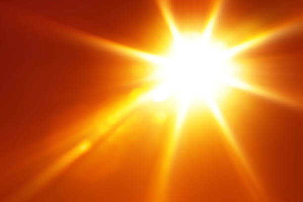 fond arrondi dramatique orange brillant soleil - sun blind photos et images de collection