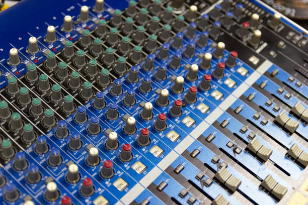 istock Closeup Mixing Console of a big HiFi system  The audio equipment 956958886