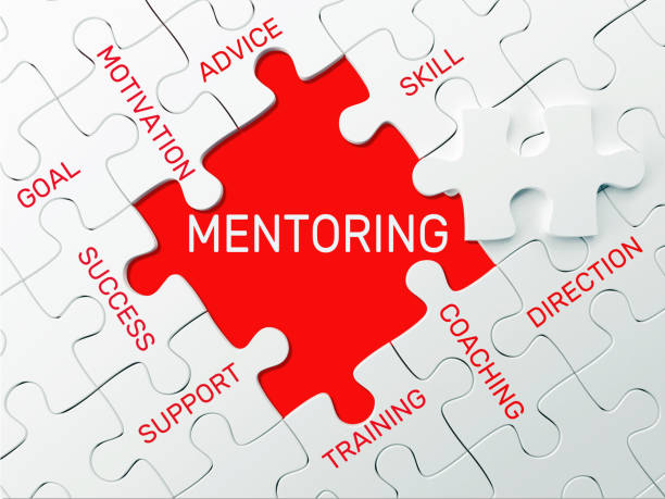 mentoring - puzzle concept - coach imagens e fotografias de stock