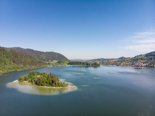 istock Aerial view on Lake Schliersee 956976826