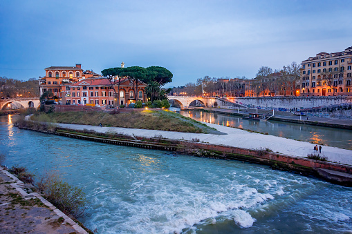 The historical Tiber island in Rome