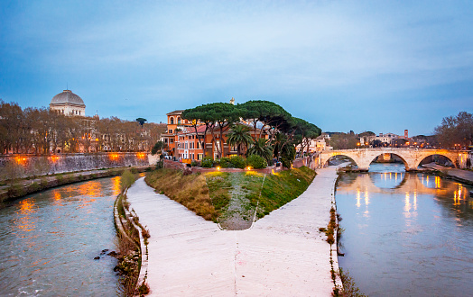 The historical Tiber island in Rome