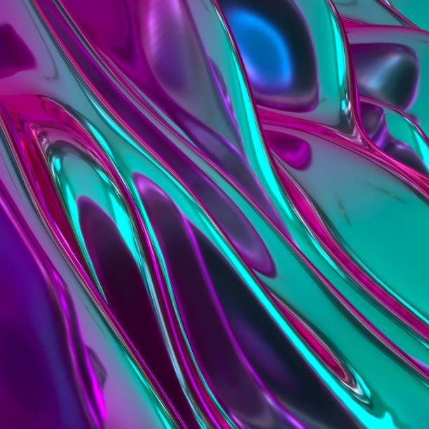 istock 3d render, abstract background, colorful metallic texture, iridescent holographic foil, wavy wallpaper, fluid ripples, liquid metal surface, esoteric aura spectrum, bright hue colors, trendy design 956981842