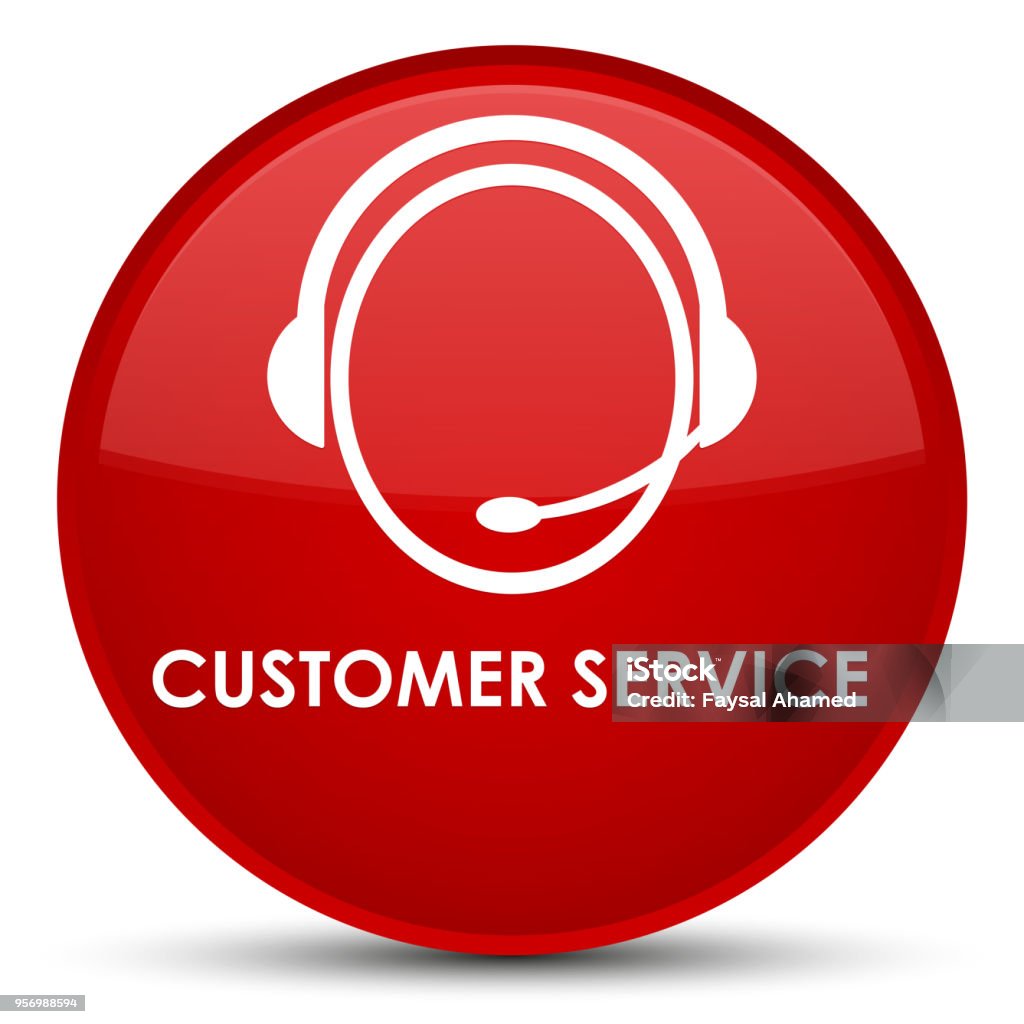 Customer Search Red Customer Service Special Red Round Button Stock Illustration - Download ...
