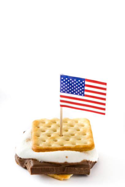 istock Homemade smore and USA flag 956993792