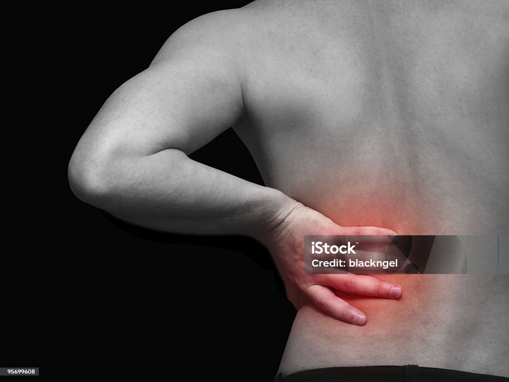 背中の痛み - 1人のロイヤリティフリーストックフォト