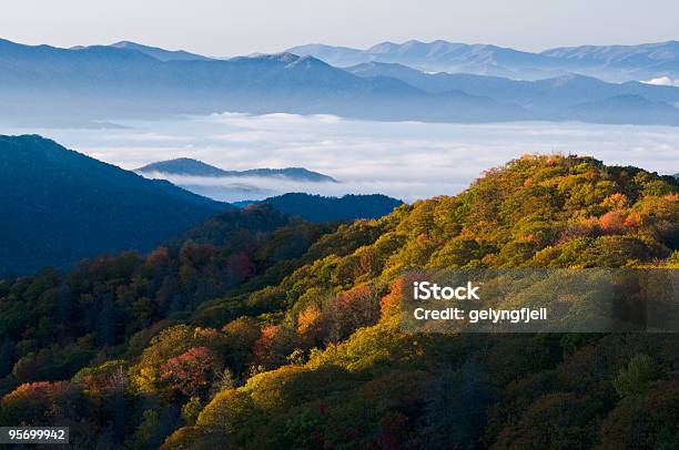Efeito Smoky Montanhas Parque Nacional - Fotografias de stock e mais imagens de Tennessee - Tennessee, Leste, Parque nacional das montanhas de Smoky