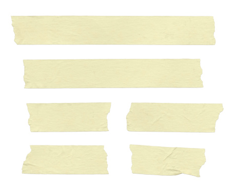 Strips of masking tape. Isolated on white. Clipping path included.