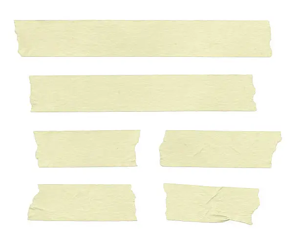 Strips of masking tape. Isolated on white. Clipping path included.