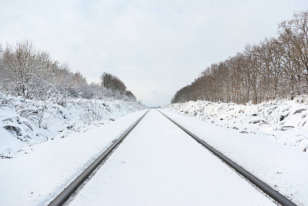 istock The railway. Fresh white snow. 95699988