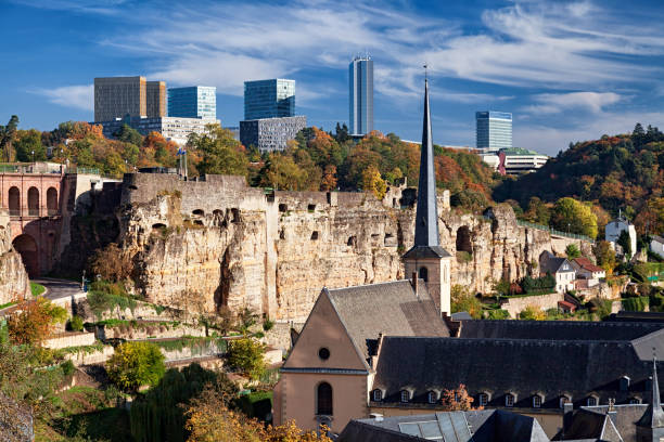 Luxembourg city view. Luxembourg old town view in autumn. luxemburg stock pictures, royalty-free photos & images