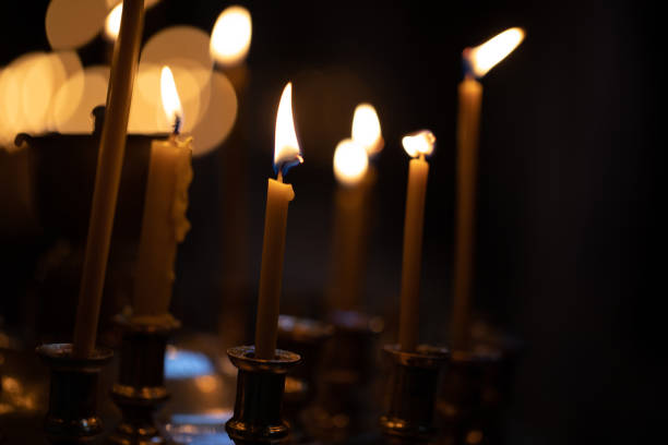 istock Church candles on the background bokeh. 957005256