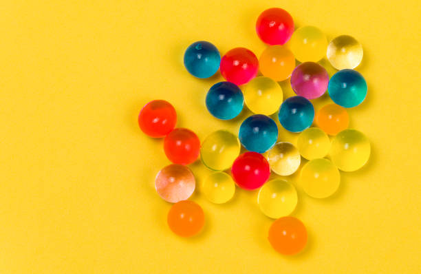 Gel multi-colored balls. Background made with scattered color gel balls