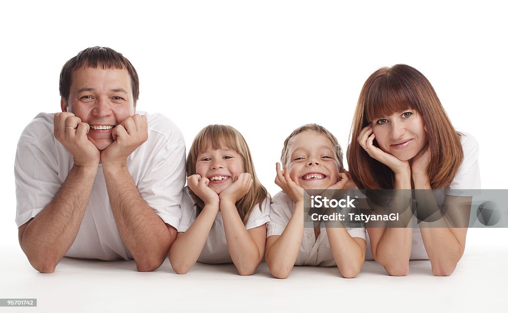 행복함 가족 - 로열티 프리 4 명 스톡 사진
