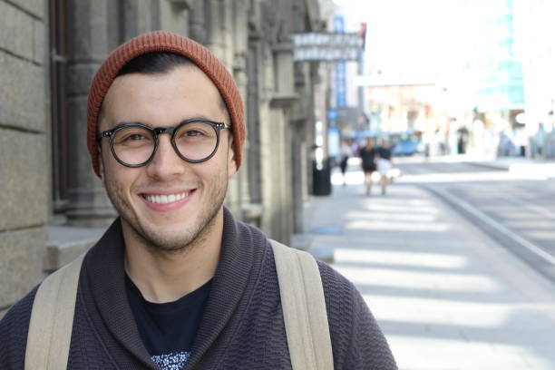 istock Cute hipster smiling outdoors close up 957022656