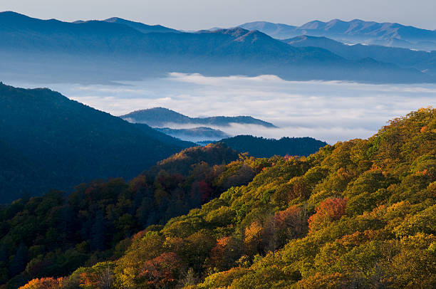 スモーキー山脈国立公園 - tennessee east mountain smoke ストックフォトと画像