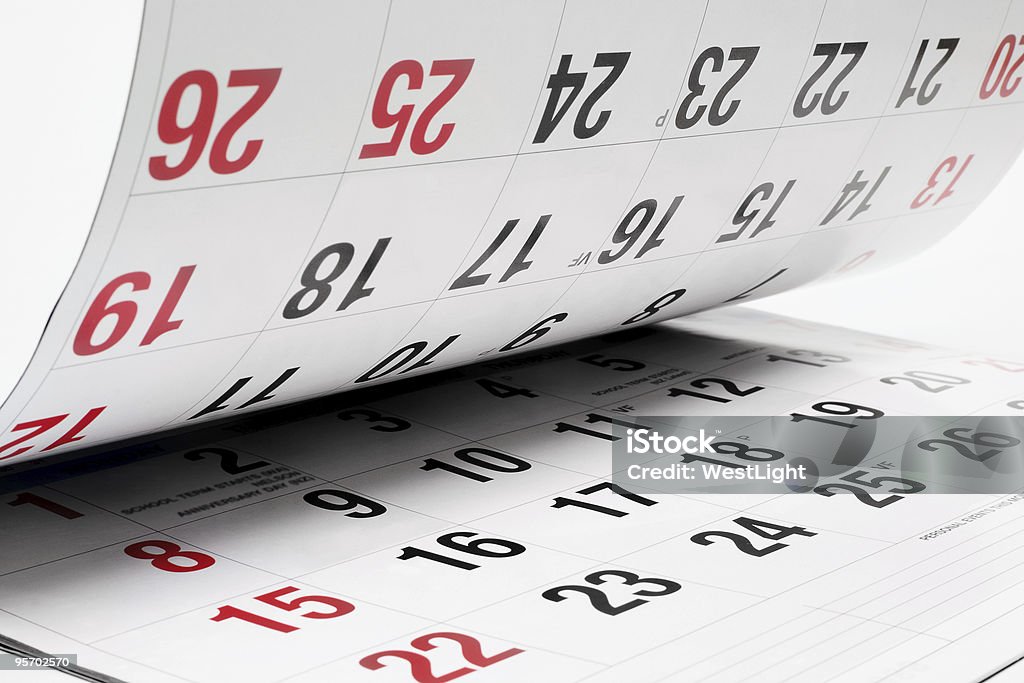 Páginas do calendário - Royalty-free Caderno de notas Foto de stock