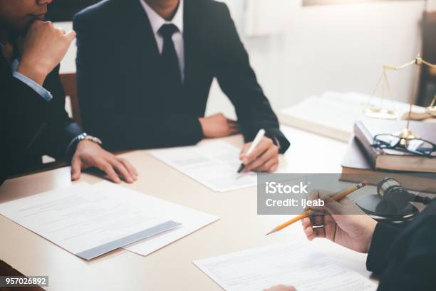 Lawyer And Attorney Having Team Meeting At Law Firm Stock Photo - Download Image Now