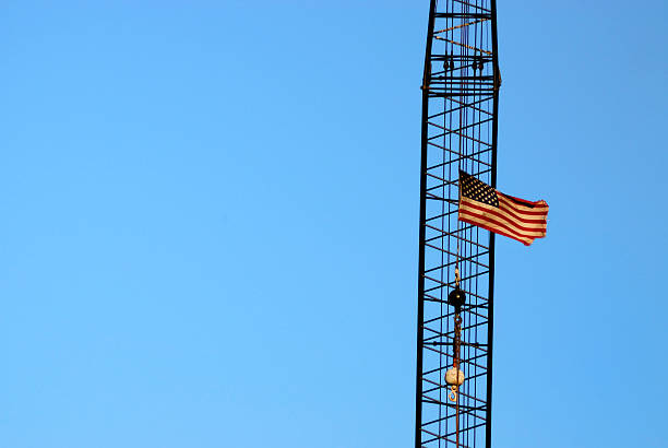 Construction Site Flag stock photo