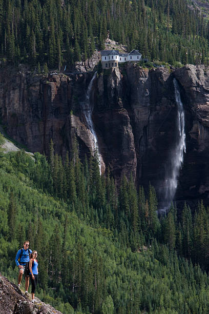 istock Hiking couple near waterfall 95703243