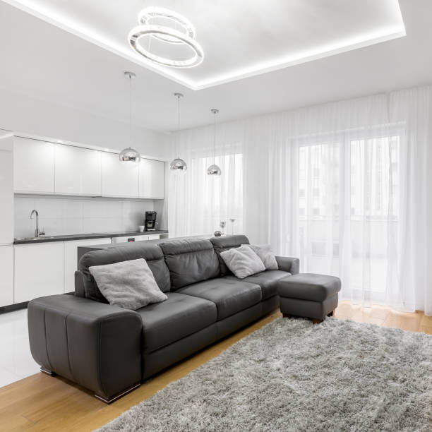istock Living room with leather sofa 957034600