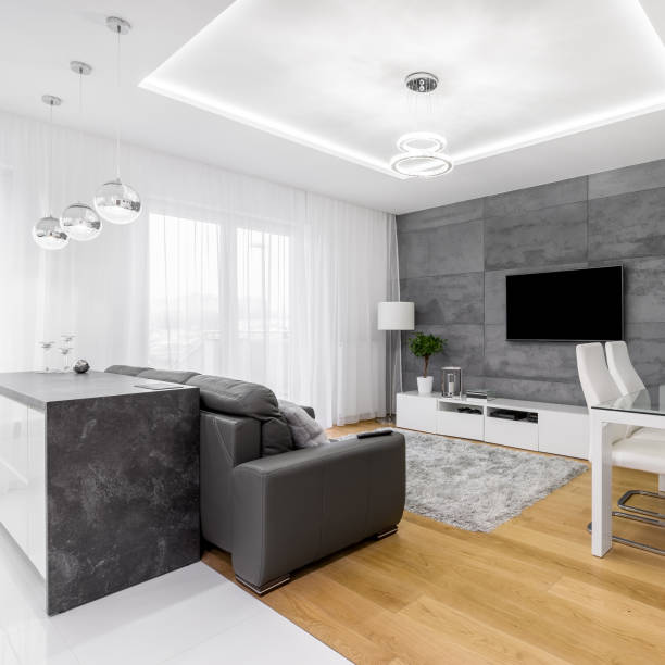 istock Gray and white apartment 957034602