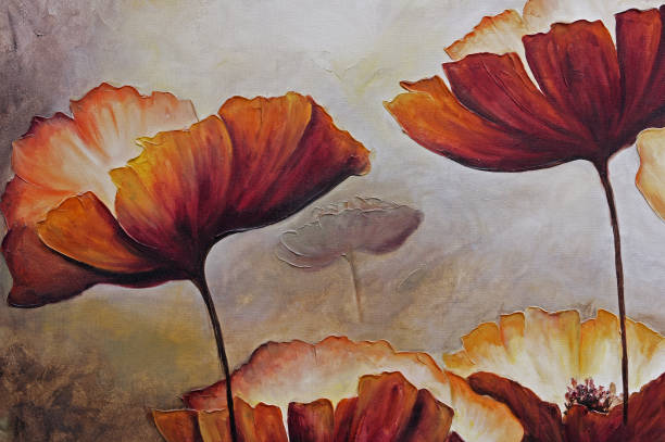 istock Painting poppies with texture 957039442